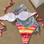 Damen Bikini mit trendigem Bustier-Design und Hoher Raffung R&B