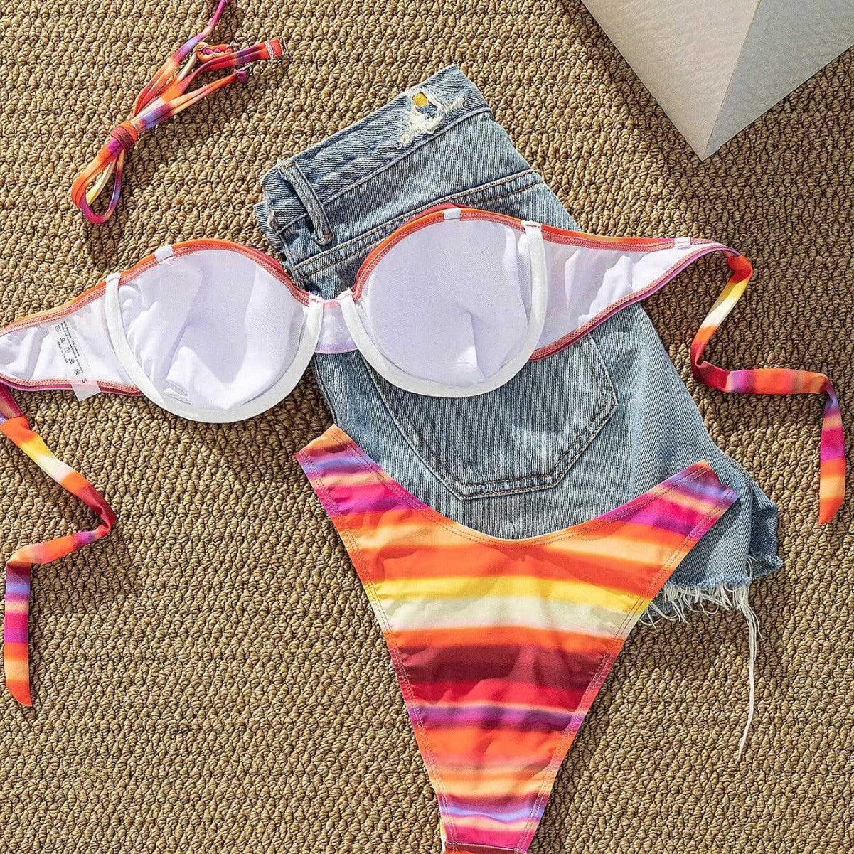 Damen Bikini mit trendigem Bustier-Design und Hoher Raffung R&B