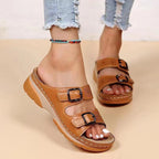 Damen Komfortable Riemchensandalen mit verstellbaren Schnallen und ergonomischem Fußbett R&B