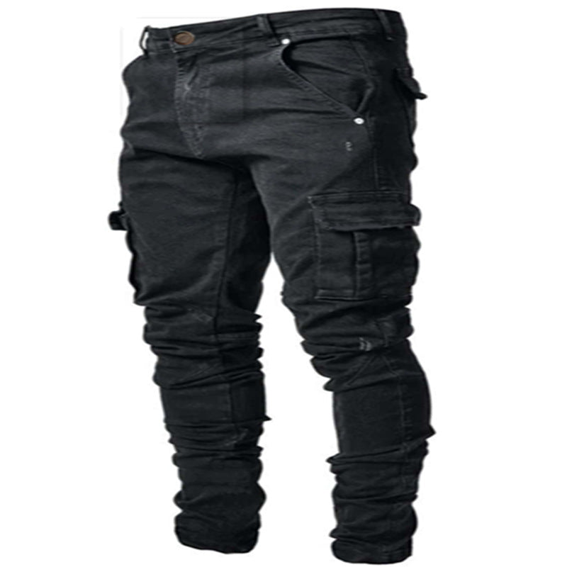 Herren Cargo-Jeans mit modischen Seitentaschen und lässigem Schnitt R&B