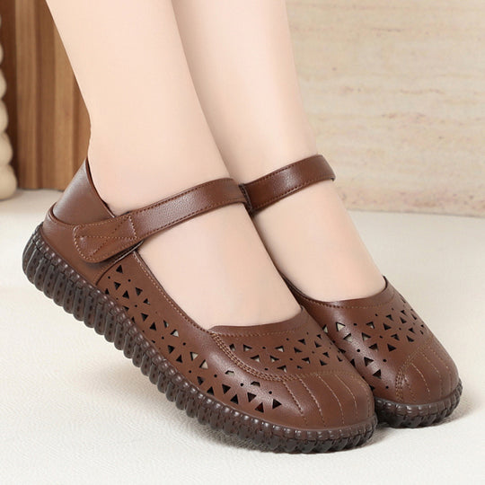 Damen Mary Jane Clogs mit atmungsaktivem Design und elastischem Riemen R&B