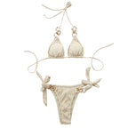 Damen Triangel-Bikini mit dekorativen Kettenakzenten