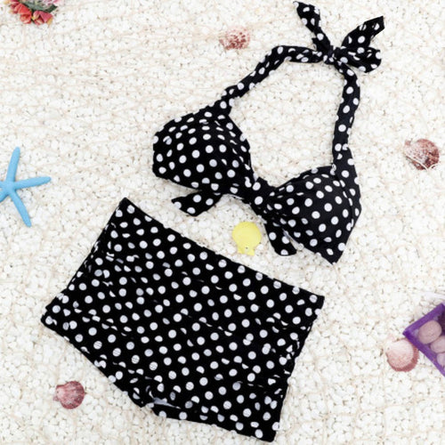 Damen Bikini-Set mit gepolstertem Oberteil und hochgeschnittenem Höschen R&B