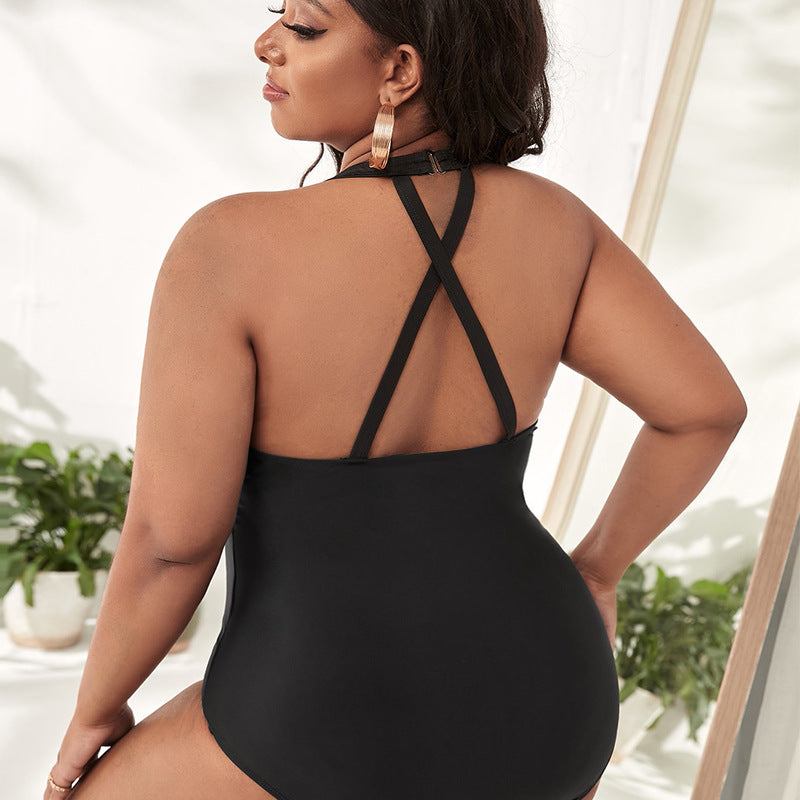 Damen Einteiler Badeanzug mit modischen Cut-Outs und animalischem Design R&B