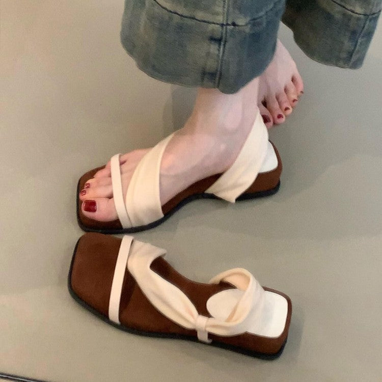 Damen modische Sandalen mit eleganten Riemen und attraktiven Leopardenmuster R&B