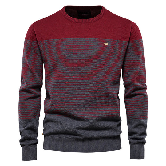 Herren Strickpullover mit komfortabler Struktur und eleganten Farbblöcken R&B