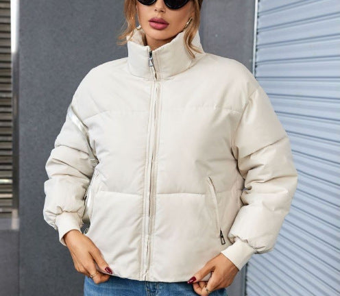 Damen Winter-Steppjacke mit hochschließendem Kragen und praktischen Reißverschlusstaschen R&B