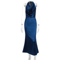 Damen Elegantes Wickelkleid aus luxuriösem Satin mit tiefem V-Ausschnitt R&B