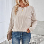 Damen Feinstrickpullover mit elegantem Rippdesign und lässigem Schnitt R&B