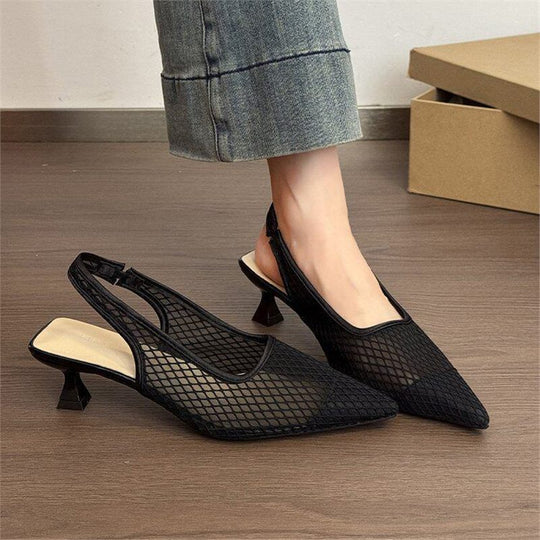 Damen Slingback Mules mit Netzdesign R&B