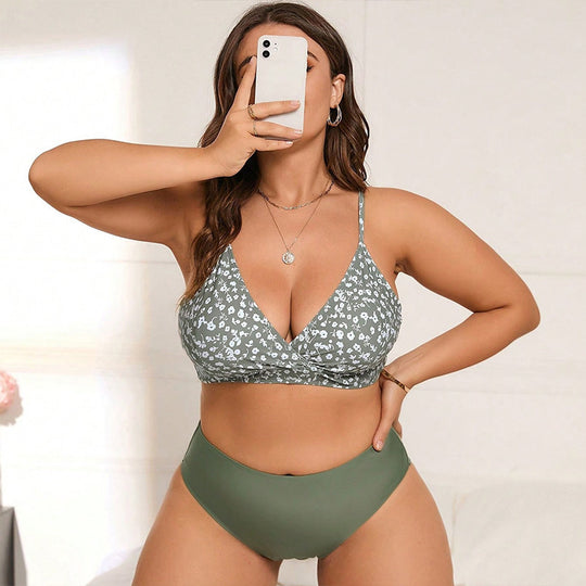 Damen Hochtaillierter Bikini mit floralem Design R&B