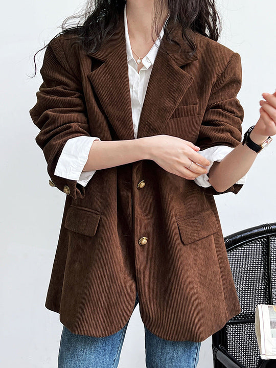 R&B | Lockere Metallschnalle Cordjacke