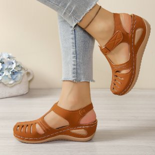 Damen Komfortable Keil-Sandalen mit atmungsaktiven Riemen R&B