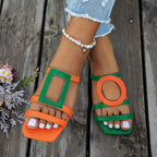 Damen Mode-Sandaletten mit modischen Riemen und geometrischen Details R&B