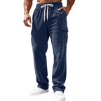 Herren nan gerippte Cargo-Jogginghose mit elastischem Tunnelzugbund und seitlichen Pattentaschen R&B