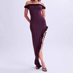 Damen Elegantes Maxikleid mit Rüschendetail R&B