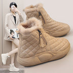 Damen warme Winterstiefel mit modischer Steppung und praktischem Reißverschluss R&B