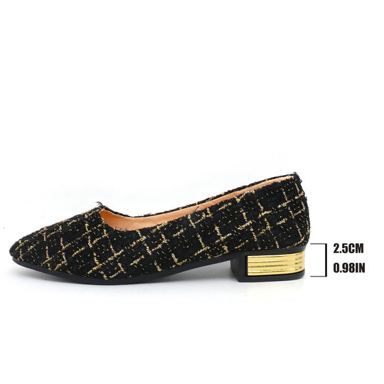 Damen Elegante Ballerinas mit extravaganten Goldakzenten R&B