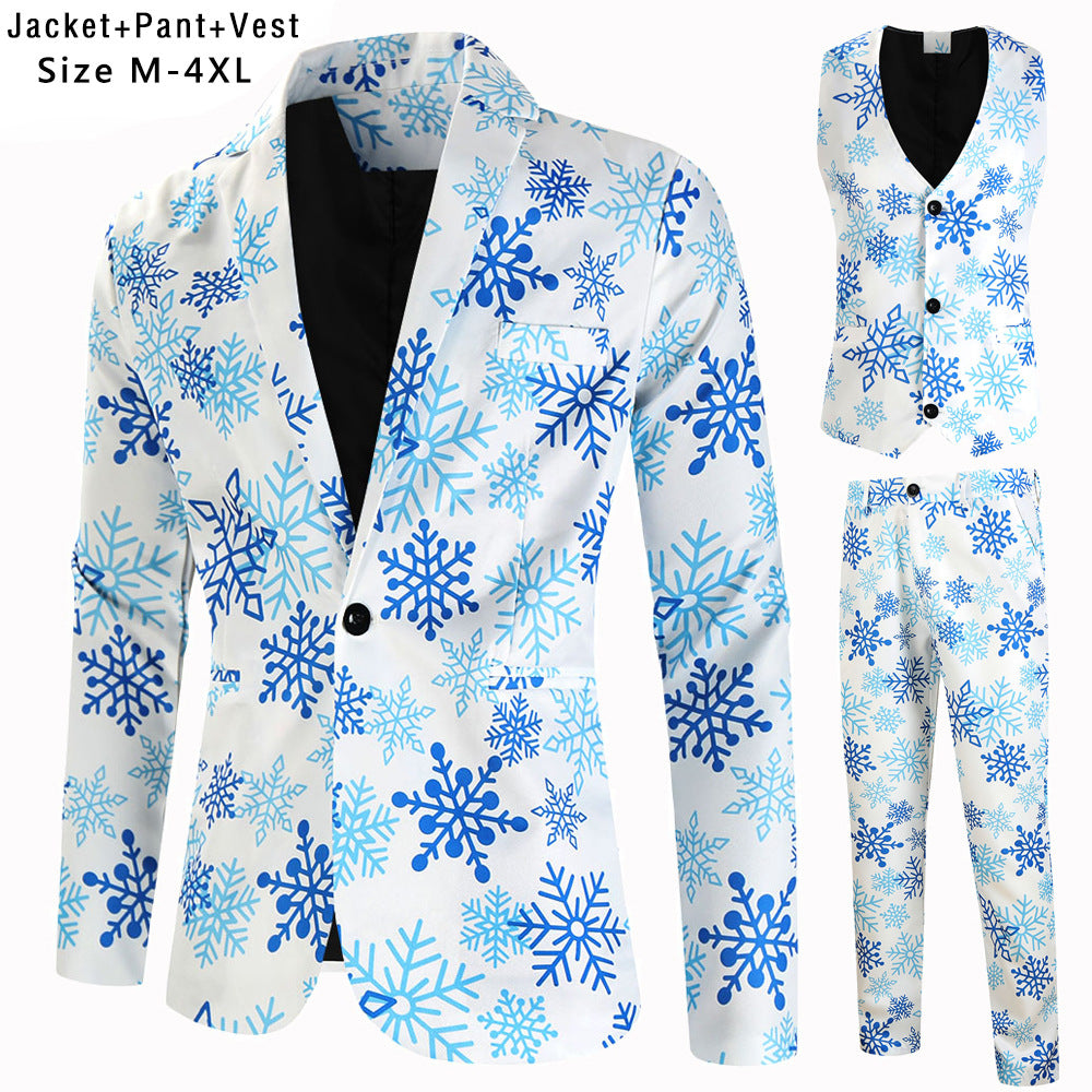 Herren elegantes Anzug-Set mit kreativem Schneeflocken-Muster