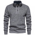 Herren Strickpullover mit halbem Reißverschluss und modischem Strukturdesign R&B
