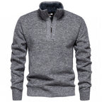 Herren Strickpullover mit halbem Reißverschluss und modischem Strukturdesign R&B