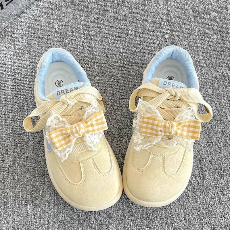 Damen Sportliche Sneaker mit verspieltem Schleifendetail