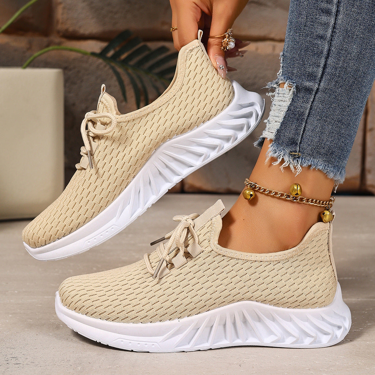 Damen Sportliche Atmungsaktive Sneakers mit flexiblem Sohlenkonzept R&B