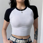 Damen oversized Baumwoll-T-Shirt mit geradem Schnitt und minimalistischem Design R&B