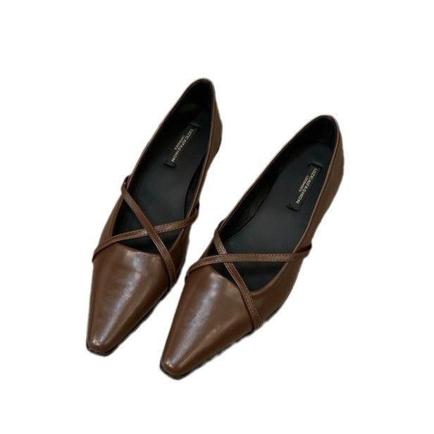 Damen elegante Ballerinas mit gekreuztem Riemchen R&B