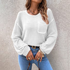 Damen lässiger Pullover mit modischen Puffärmeln R&B