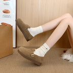 Damen Komfort Clogs mit modischer Schnalle und weichem Veloursoberteil R&B