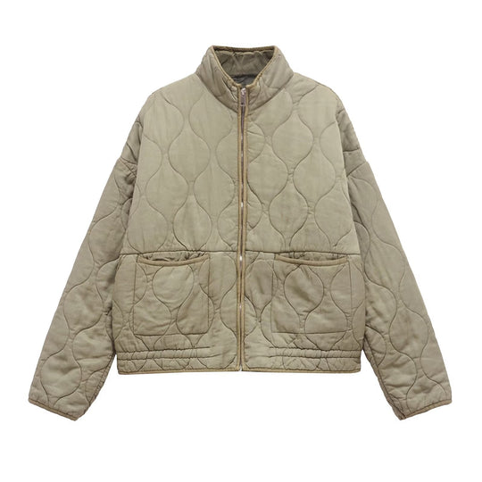 Damen gesteppte Übergangsjacke mit hohem Kragen und praktischen Taschen R&B