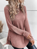 Damen lässiger Pullover mit seitlichen BindR&Bändern R&B