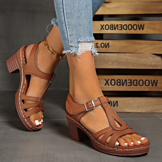 Damen Komfortable Keil-Sandalen mit modischem Riemendesign R&B