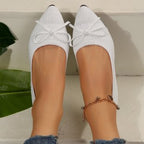 Damen Stilvolle und komfortable Ballerinas mit großem Schleifendetail R&B