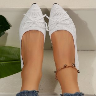 Damen Stilvolle und komfortable Ballerinas mit großem Schleifendetail R&B