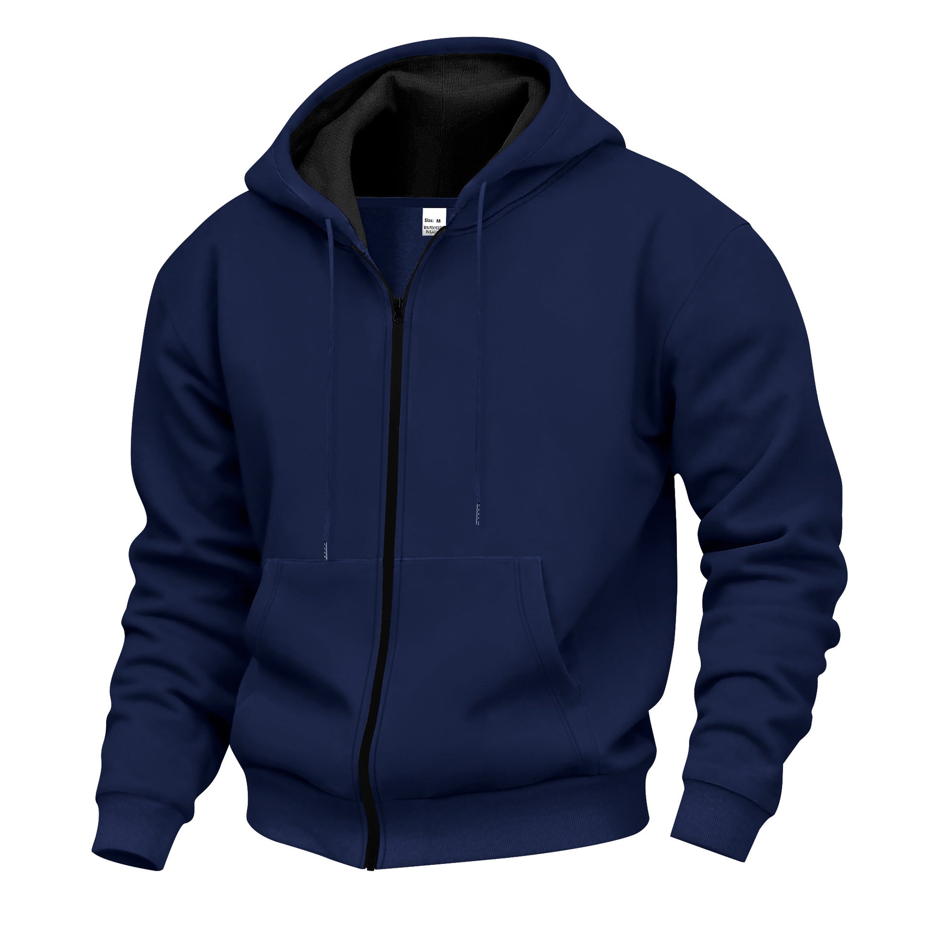 Herren Kapuzenpullover mit hoher Kragen- und doppellagiger Kapuze R&B