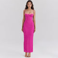 Damen Elegantes Maxikleid mit Spitzenverzierung und figurbetonendem Schnitt R&B