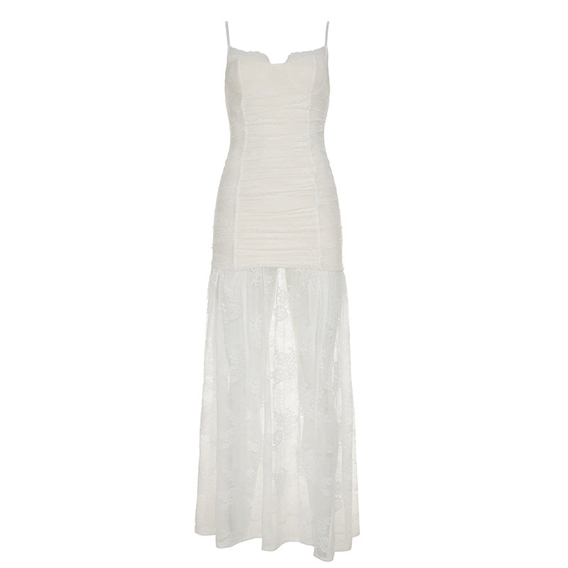Damen Spitzenkleid mit raffinierten Rüschendetails R&B