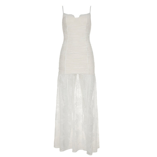 Damen Spitzenkleid mit raffinierten Rüschendetails R&B