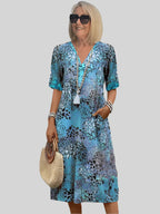 Damen Sommerliches Maxikleid mit floralem Design und praktischen Taschen R&B