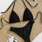 Damen Triangel-Bikini mit lässigem Raffungselement