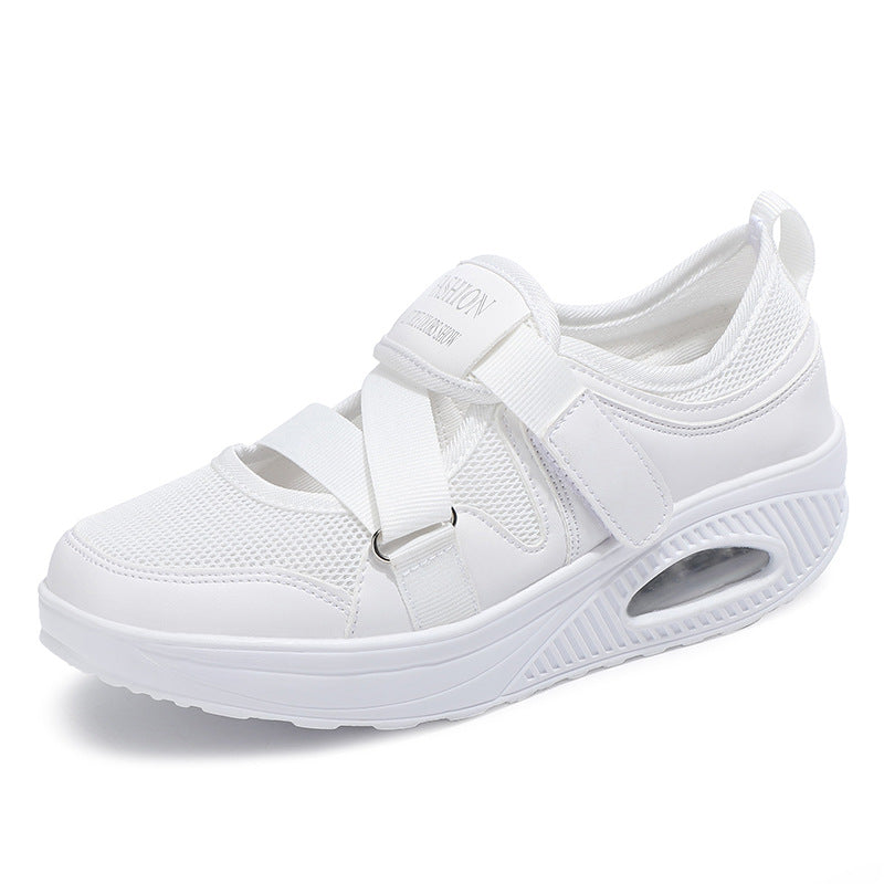 Damen Atmungsaktive Fitness-Sneaker mit elastischen Riemen und dämpfender Sohle R&B