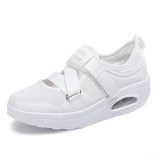 Damen nan stabilisierender Komfort-Sneaker mit luftgepolsterter Keilsohle und Klett-Riemenverschluss R&B