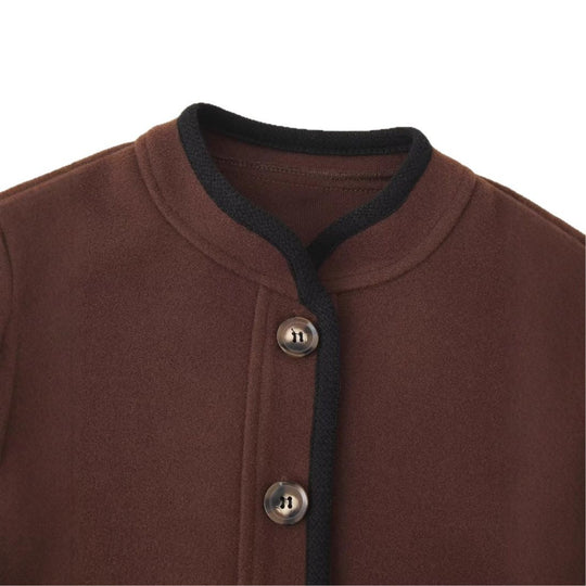 Damen elegante Blazerjacke aus hochwertigem Material mit Knopfverschluss R&B