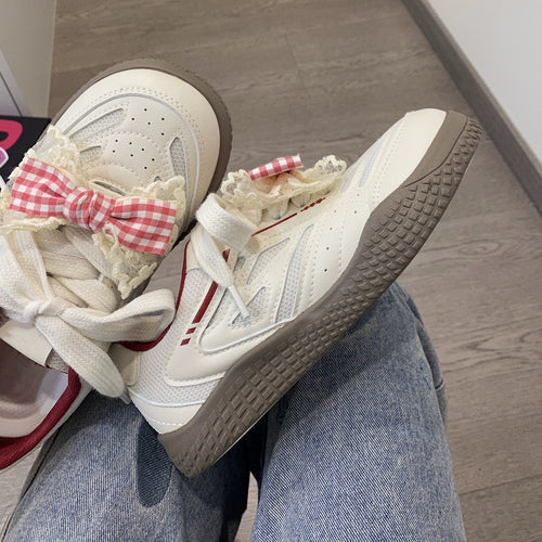 Damen Sneakers mit verspieltem Schleifen-Design und atmungsaktiven Netz-Einsätzen R&B