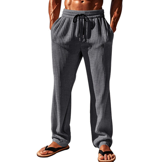 Herren Bequeme Freizeithose mit Rippstruktur und verstellbarem Bund R&B