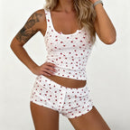 Damen Schlafanzugset mit verspieltem Punktdesign R&B