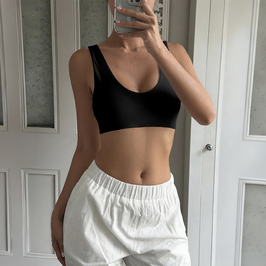 Damen Sport-Bustier mit bequemen breiten Trägern und elastischem Schnitt R&B