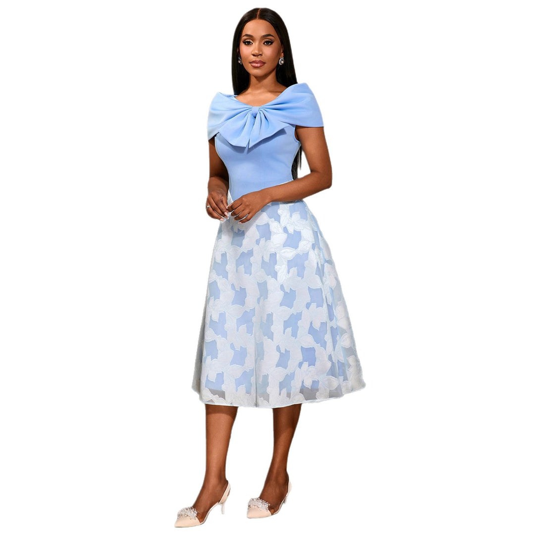Damen Elegantes Cocktailkleid mit übergroßem Schleifen-Detail R&B